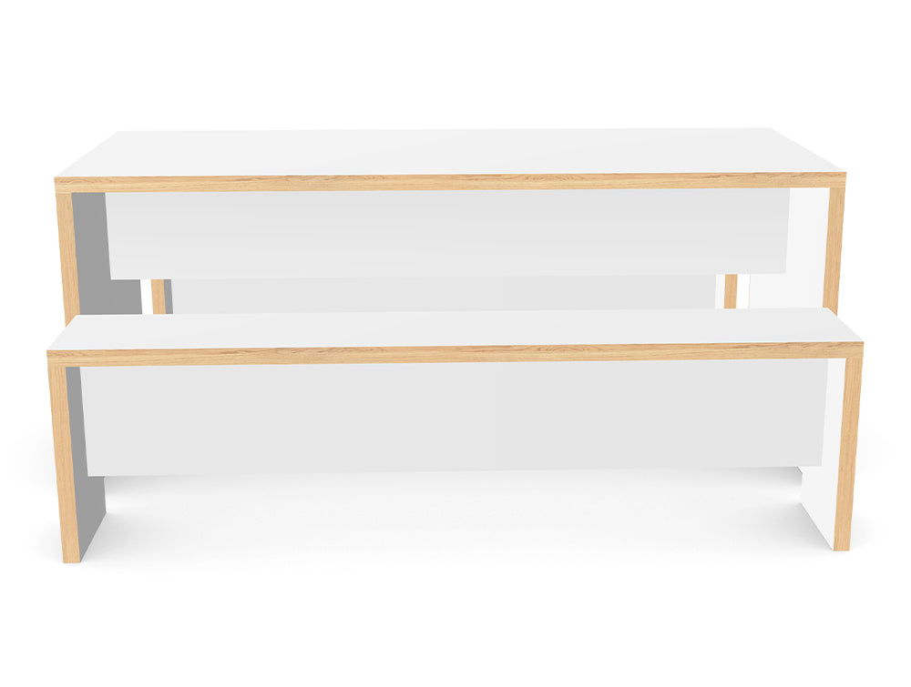 Ws.D Nestro Slab Leg Alternative Edging Canteen Table and Bench Seating