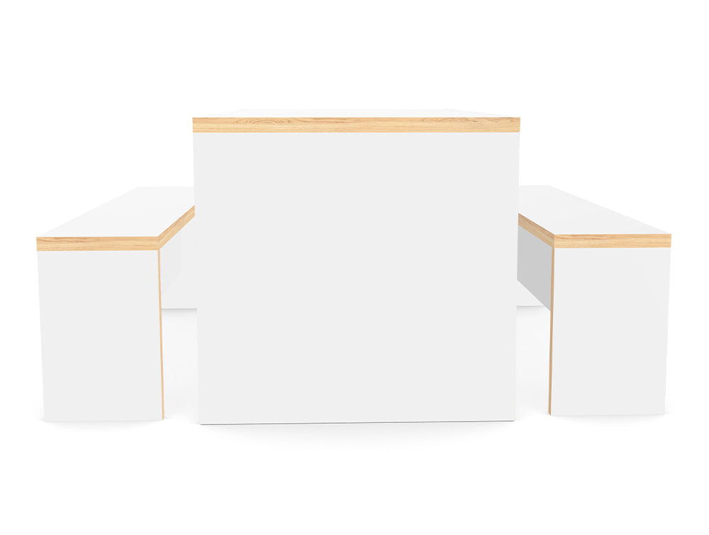 Ws.D Nestro Slab Leg Alternative Edging Canteen Table and Bench Seating
