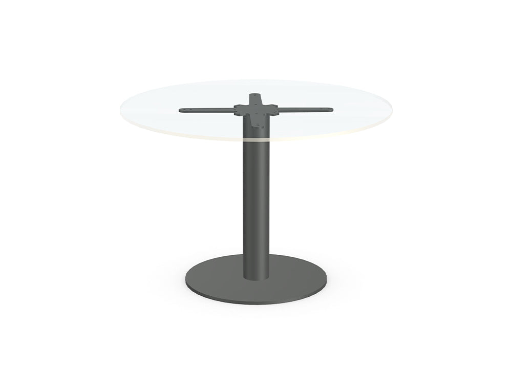 Ws.D Nexis Cylinder Base Coffee Table with Round Glass Table Top