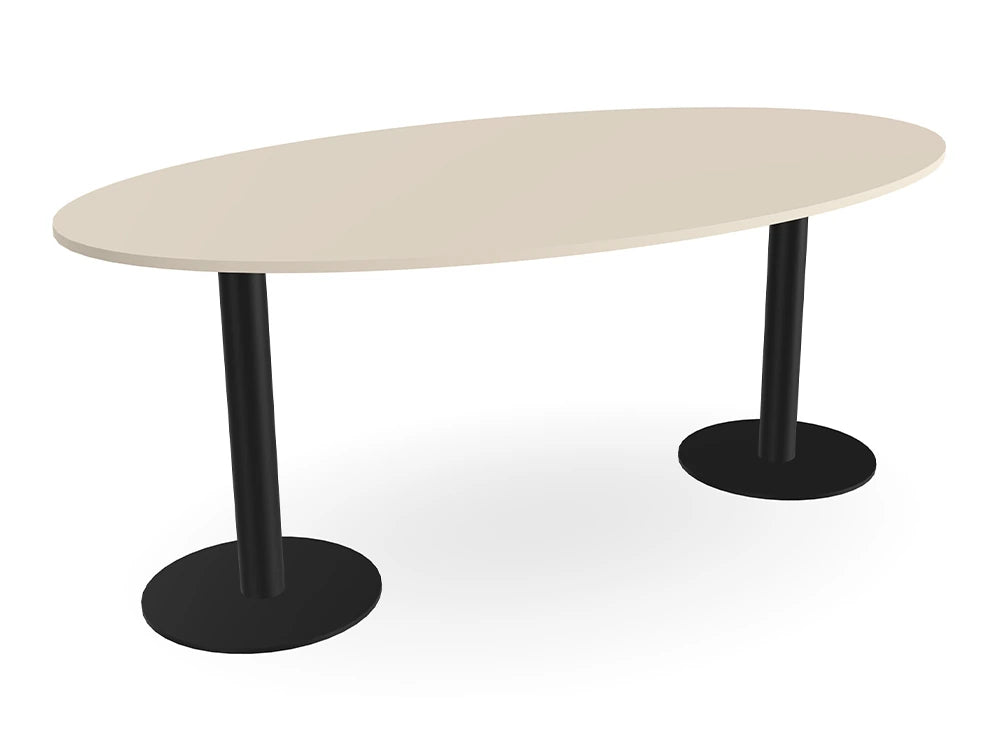 Ws.D Nexis Double Cylinder Base Table with Oval Table Top