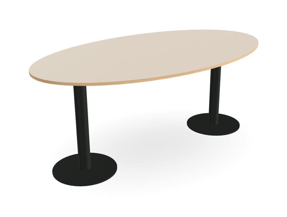 Ws.D Nexis Double Cylinder Base Table with Oval Table Top