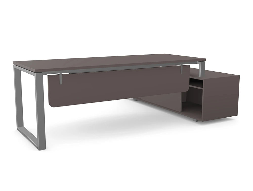 Ws.D Profil Executive Desk with Sharp Edge Credenza - Left