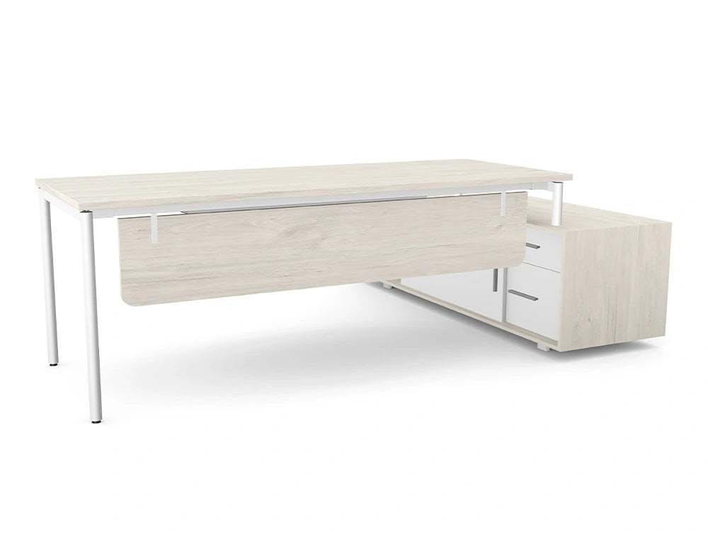 Ws.D Profil Executive Desk with Sharp Edge Credenza - Right