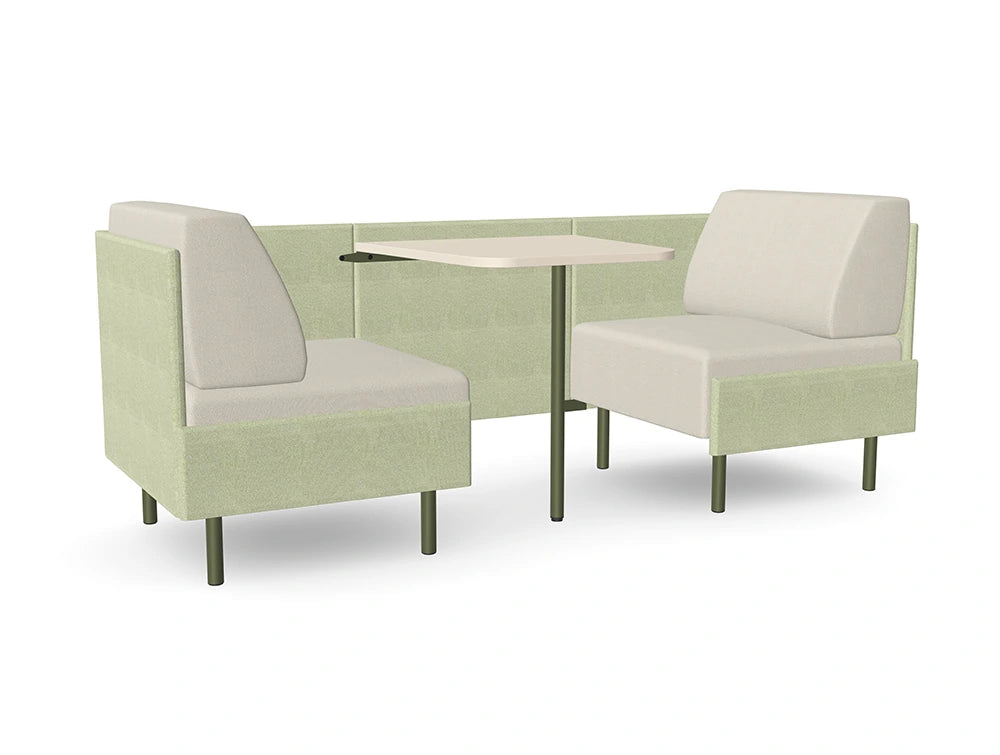 Ws.D Snug 2-Seater Low Back Open Meeting Pod with 38RS Base