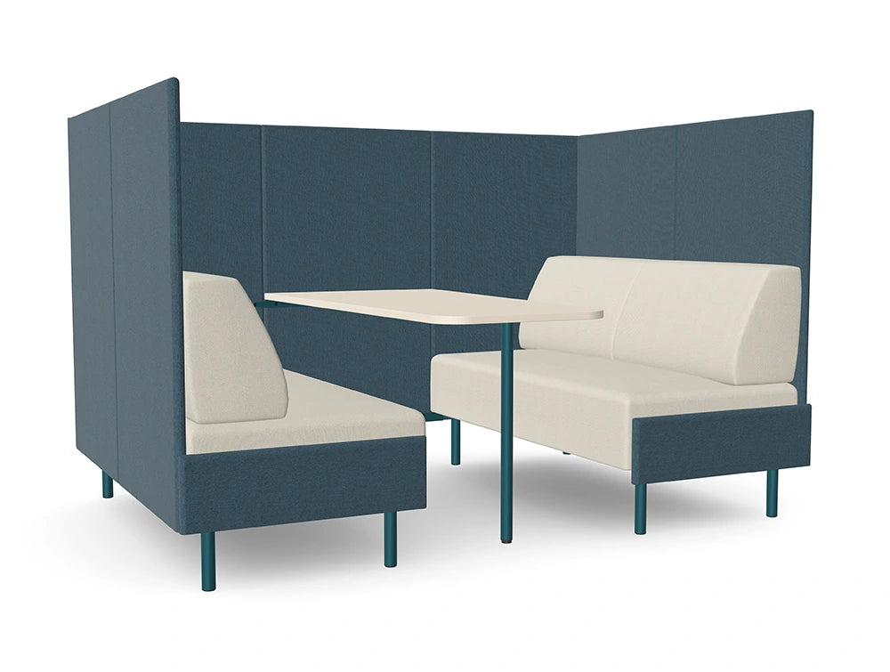 Ws.D Snug 4-Seater High Back Open Meeting Pod with 38RS Base