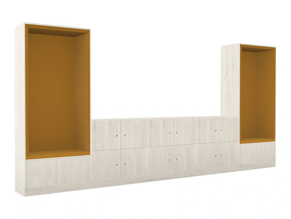 Ws.D Uno 12-Door Locker System with Keypad Lock and Sitting Alcoves