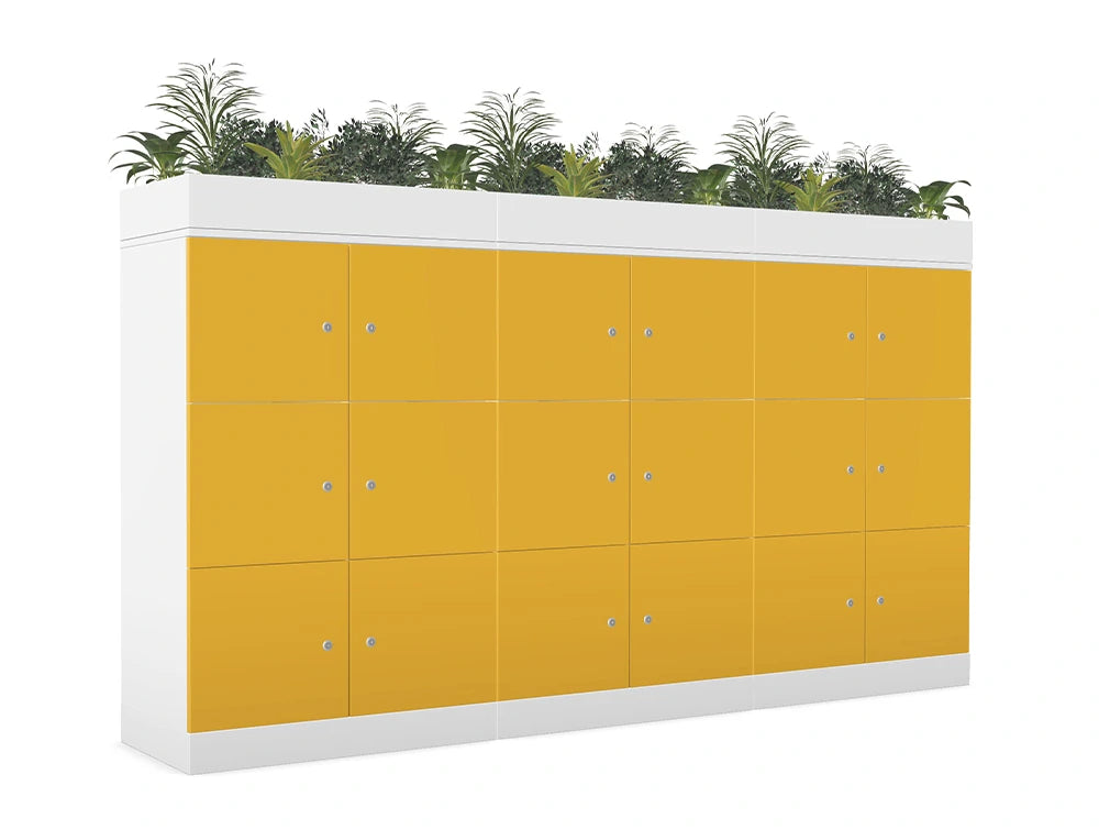 Ws.D Uno 18-Door Locker System with Planters