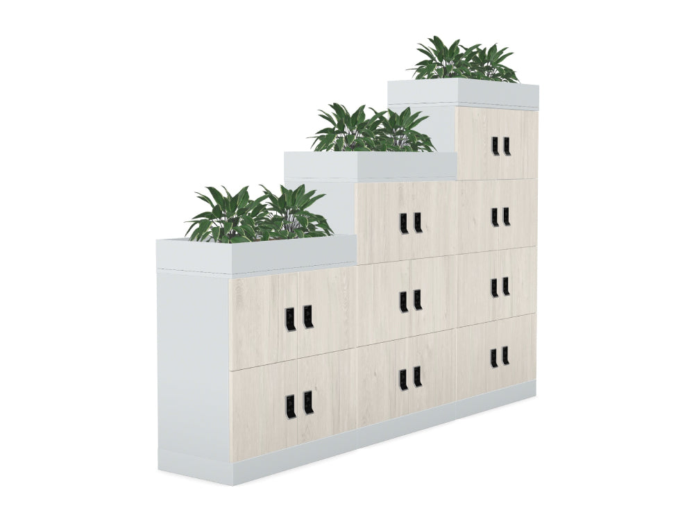 Ws.D Uno 18-Door Locker System with RFID Locks and Planters