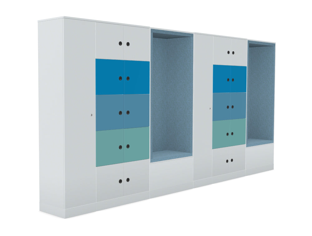 Ws.D Uno 22-Door Locker System with Combination Lock and Sitting Alcoves