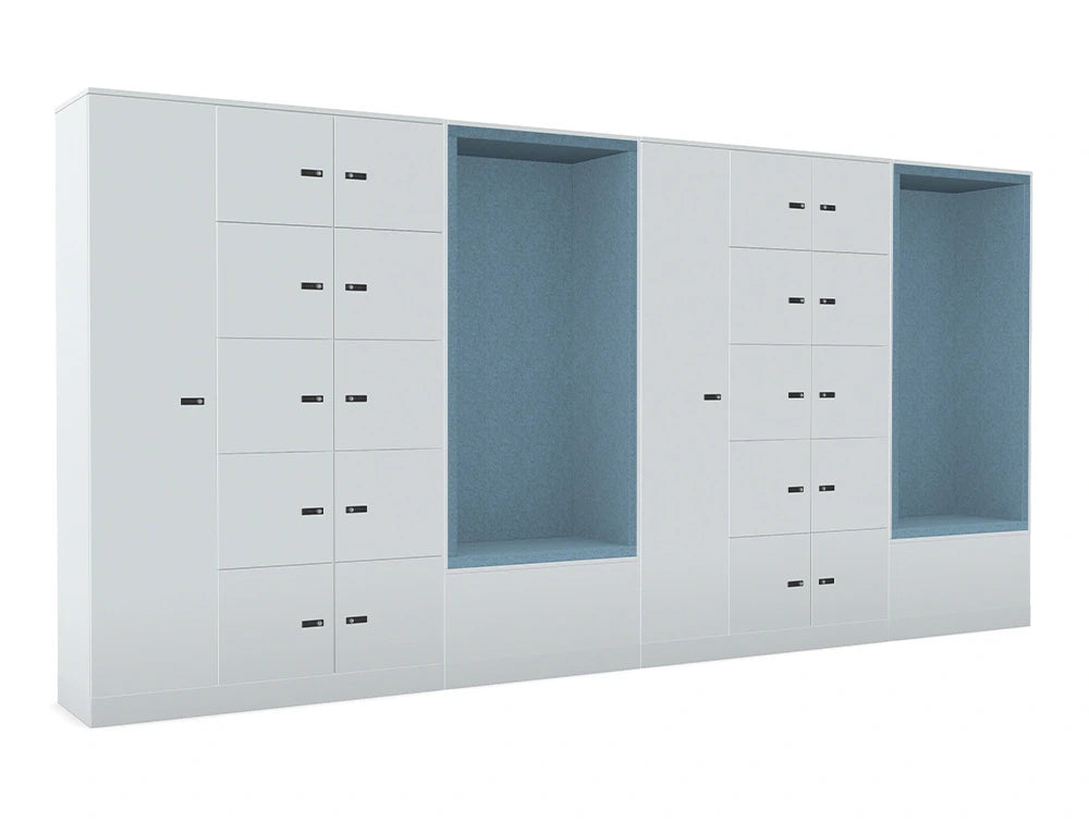 Ws.D Uno 22-Door Locker System with Combination Lock and Sitting Alcoves
