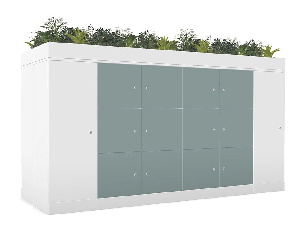 Ws.D Uno 24-Door Back-to-Back Locker with Planters and Storage