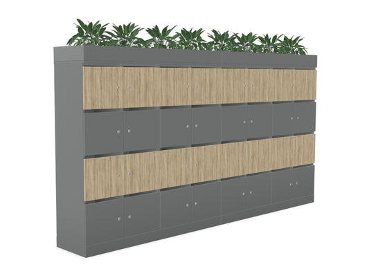 Ws.D Uno 32-Mailbox Front Door Locker System with Planters