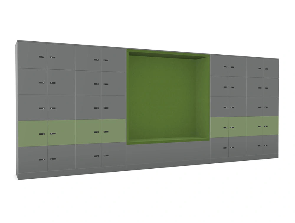 Ws.D Uno 40-Door Locker System with Sitting Alcove