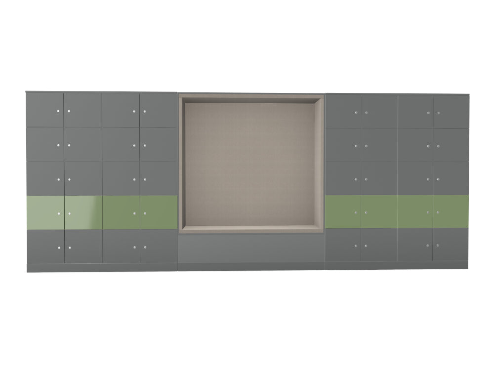 Ws.D Uno 40-Door Locker System with Sitting Alcove